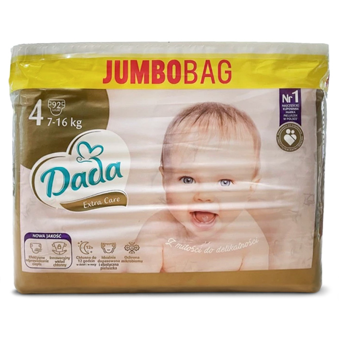 Подгузники детские Dada Extra Care, размер 4 (7–16 кг), 92 шт - 